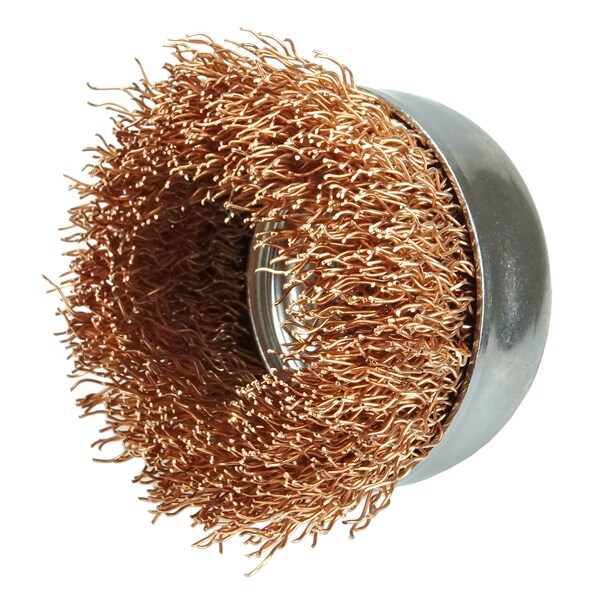 Weiler 3" Crimped Wire Cup Brush .020" Bronze Fill 5/8"-11 UNC Nut - 13231