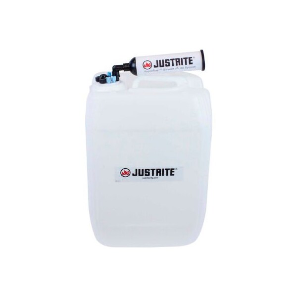 Justrite Justrite VaporTrap UN/DOT Carboy W/ Filter Kit, HDPE, 20-Liter, 8 Ports - 12845