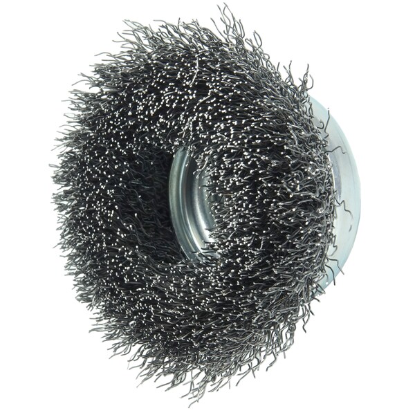 Weiler Wolverine 3" Crimped Wire Cup Brush .014" Steel Fill 5/8"-11 UNC Nut - 36231