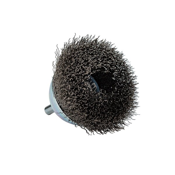 Forney Command PRO Cup Brush, Crimped, 2-1/2 in x .008 in x 1/4 in Shank - 60006