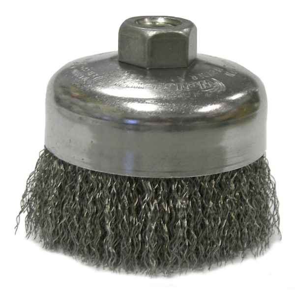 Weiler 4" Crimped Wire Cup Brush .020" Steel Fill 5/8"-11 UNC Nut - 14036