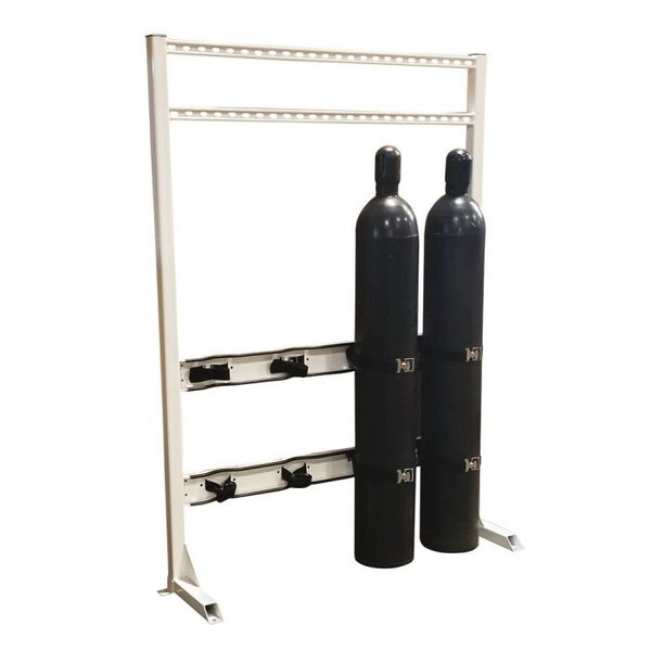 Justrite In-Line Process Station, 51-3/4"W x 14"D x 72"H, 4 Cylinder Capacity - 35310