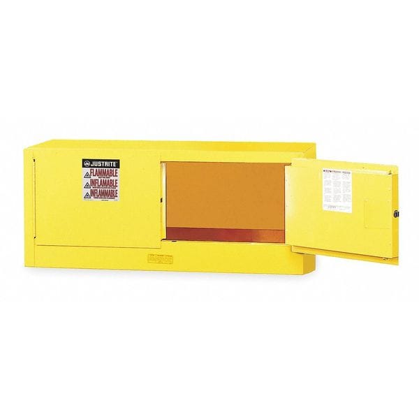 Justrite Flammable Liquid Safety Cabinet, 12 gal, 1 Shelves, Galvanized Steel, 43 in W x 18 in H x 18 in D - 891303