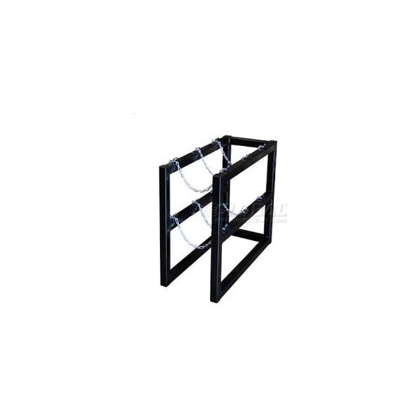 Justrite Stainless Steel Cylinder Tube Rack, 1 Wide x 3 Deep, 16"W x 38"D x 30"H, 3 Cylinder Cap. - 35094