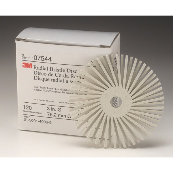 Scotch-Brite Radial Bristle Disc, 3 in x 3/8 in Pumice, 40/Carton, 80PK - RB-ZB