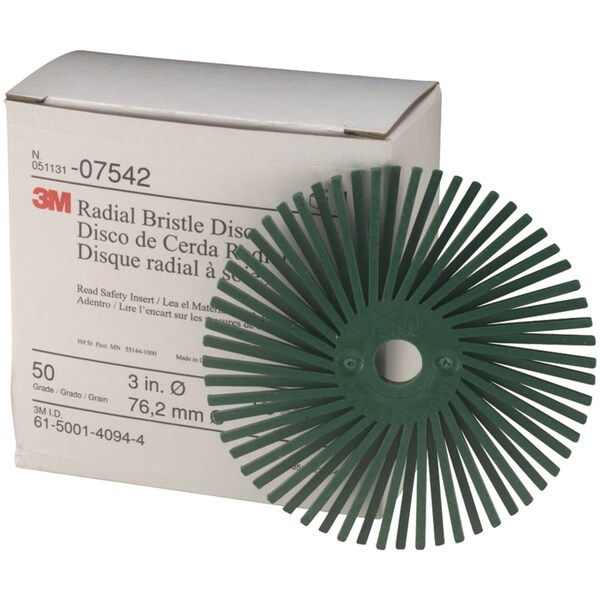 Scotch-Brite Radial Bristle Disc, 3 in x 3/8 in 50, 10/Carton, 4PK - RB-ZB
