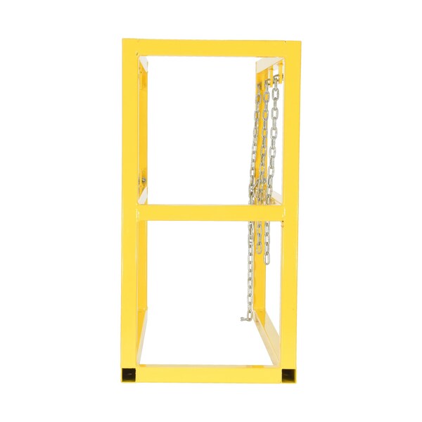 Vestil Yellow Powder Coat Steel Cylinder Barricade Rack 3 Cylinder Capacity - CYL-FMSR-3