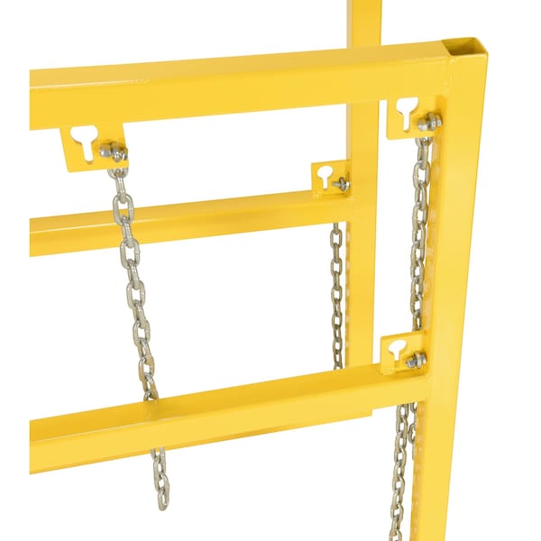 Vestil Yellow Powder Coat Steel Cylinder Barricade Rack 3 Cylinder Capacity - CYL-FMSR-3