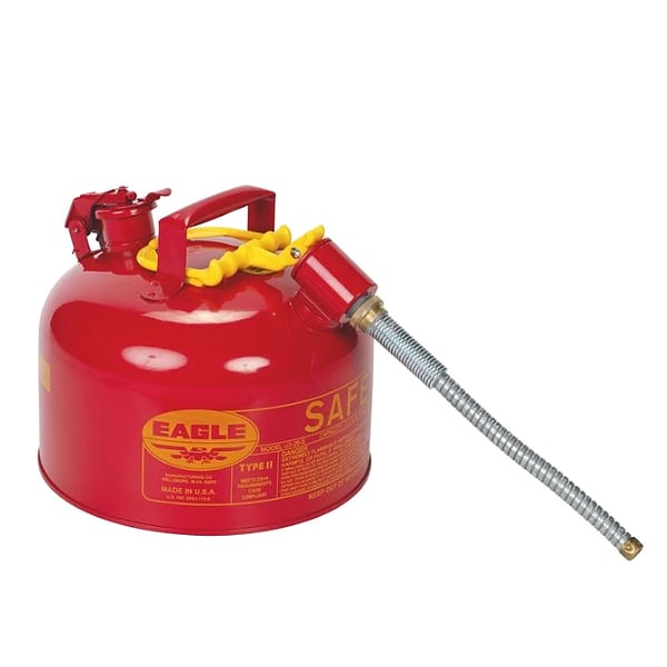 Eagle Mfg Type II Safety Can, Steel, 2.5 gal, Red, 11 1/4 in Dia., Flammables - U226SX5