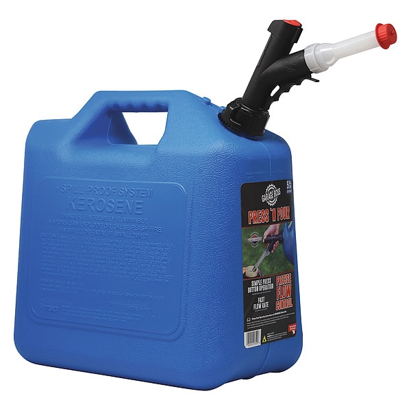 Garageboss Kerosene Can, Plastic, 5 gal, Blue, Kerosene - GB506