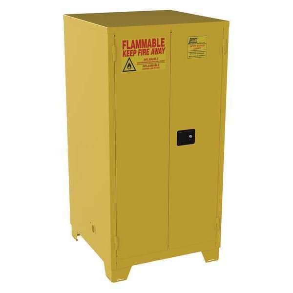 Jamco Flammables Safety Cabinet, 60 gal, 2 Shelves, Steel, 34 in W x 70 in H x 34 in D, Yellow - FS60YP