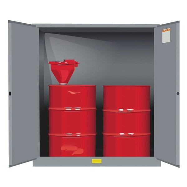 Justrite 110 gal, 1 Shelves, 18-Gauge Steel, 59 in W x 65 in H x 34 in D, Gray - 899103