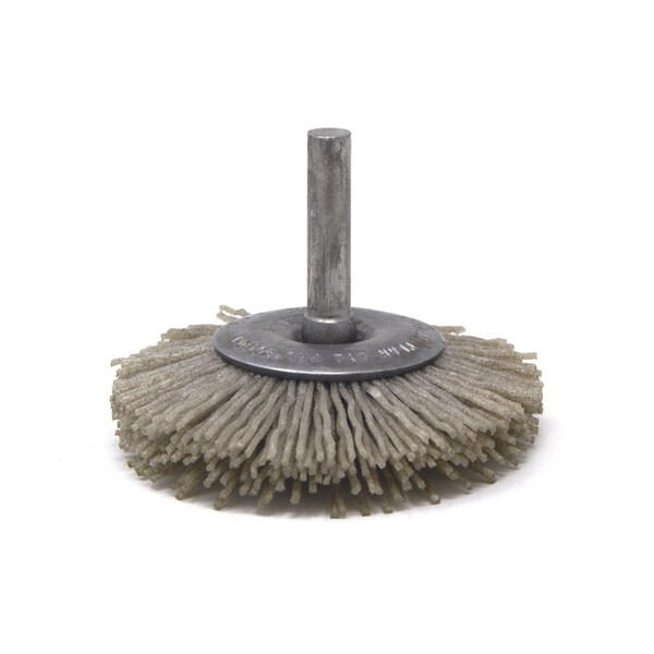 Brush Research Manufacturing BMF20AY500AO 2" Mandrel Mounted Wheel, 500 Grit Aluminum Oxide, .250" Shank Dia., .500" Trim - BMF20AY500AO