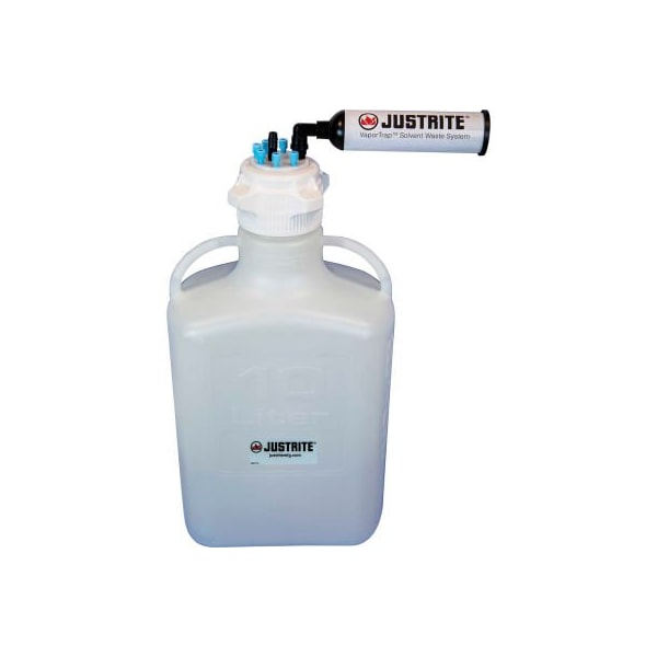 Justrite Justrite 12807 VaporTrap Carboy With Filter Kit, HDPE, 10-Liter, 7 Ports - 12807