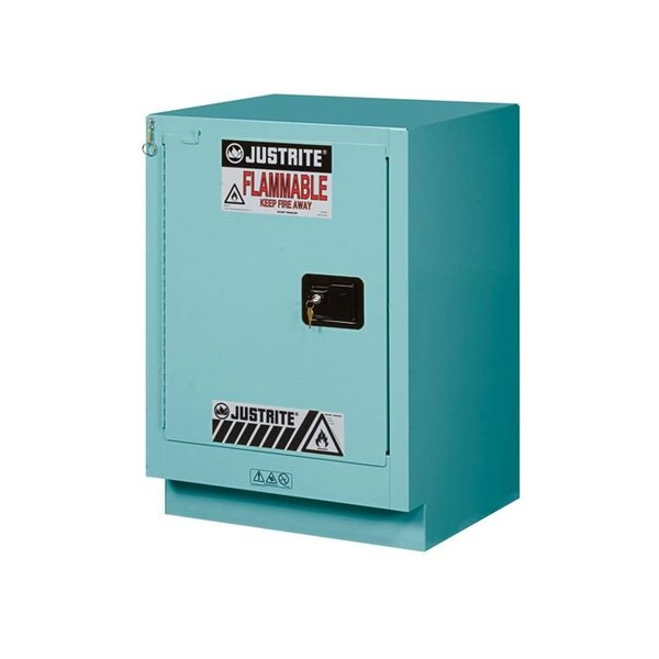 Justrite 15 gal, 1 Shelves, 18-Gauge Steel, 24 in W x 35.75 in H x 21.625 in D, Blue - 8825322