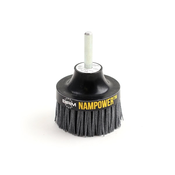 Nampower Brush BRM AHX2120 Hex-Drive NAMPOWER, 2" Dia, 1/4 Shank, 1" Trim With .028/120 Grit Silicon Carbide - AHX2120