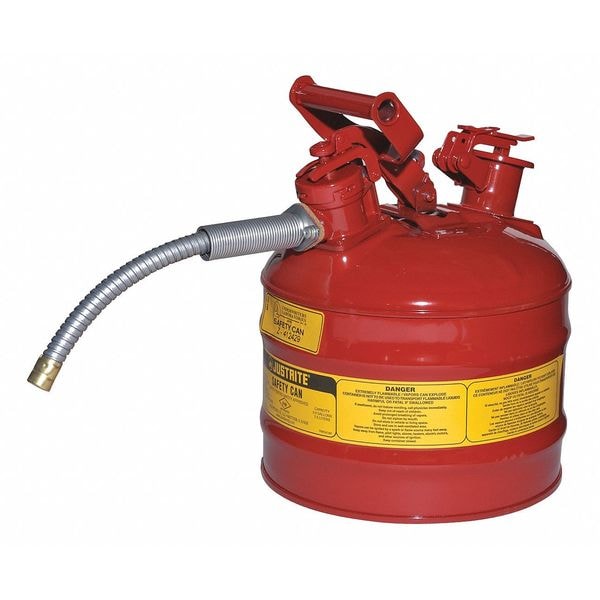 Justrite Flexible Spout, Steel, Silver, 5/8 in Dia. - 11078