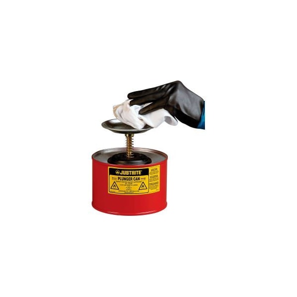 Justrite Justrite Safety Plunger Can - 2 Quart Steel, 1020-8 - 1020-8
