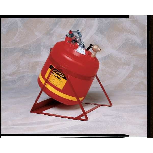 Justrite Safety Can, Galvanized Steel, 5 gal, Red, 11 3/4 in Dia., Flammables - 7150146