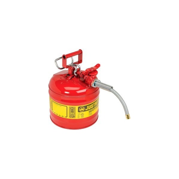 Justrite Safety Can, Steel, 2 gal, Red, 9 1/2 in Dia. - 7220120