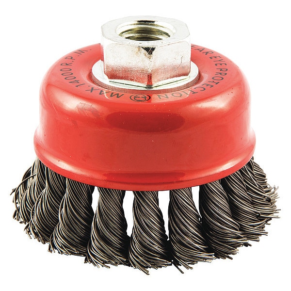 Zoro Select Cup Brush, Knotted, 2-3/4" dia., Arbor Hole - 66252839033