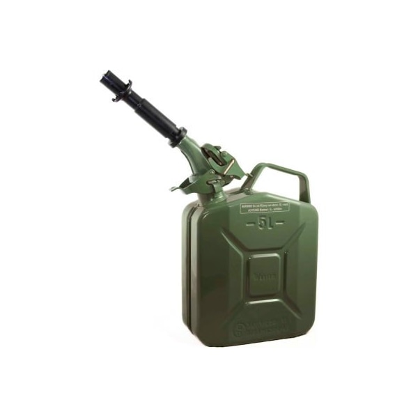 Swiss Link/Stormtec Usa Wavian Jerry Can w/Spout & Spout Adapter, Green, 5 Liter/1.32 Gallon Capacity - 3016 - 3016