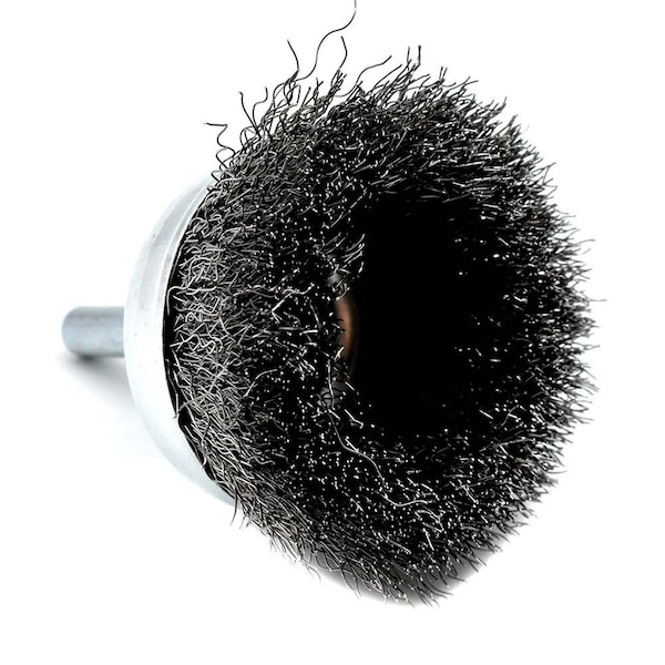 Superior Steel 2" Wire Cup Brush 1/4" Shank - Fine Crimped Wire 4500 RPM - S1842