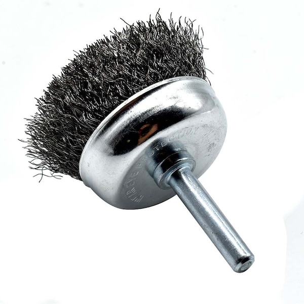 Superior Steel 2" Wire Cup Brush 1/4" Shank - Fine Crimped Wire 4500 RPM - S1842