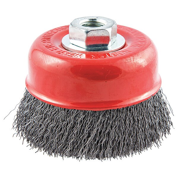 Zoro Select Crimped Wire Cup Brush, 1-1/8" L Trim - 66252839121