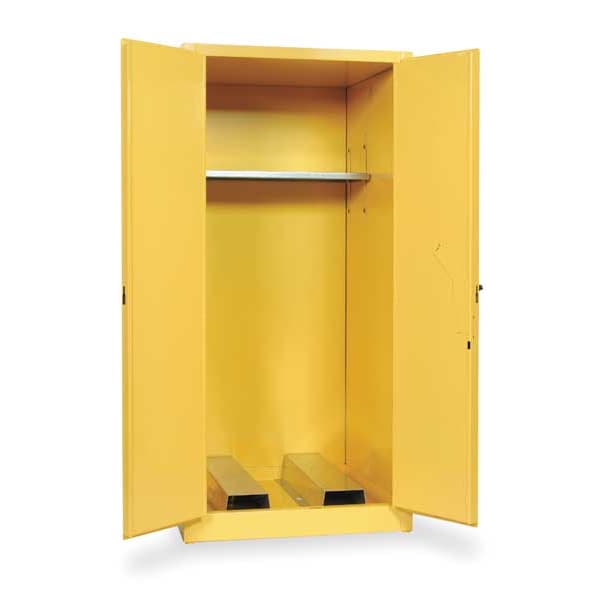 Eagle Mfg Flammables Safety Cabinet, 55 gal, 1 Shelves, Steel, 34 in W x 65 in H x 34 in D, Yellow - 1926X