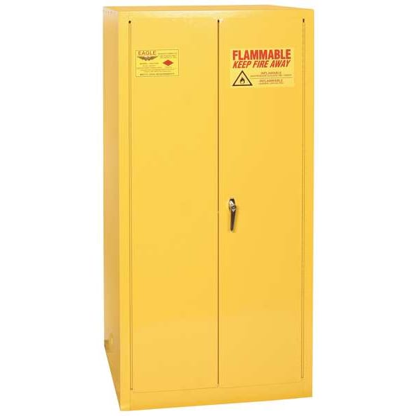 Eagle Mfg Flammables Safety Cabinet, 55 gal, 1 Shelves, Steel, 34 in W x 65 in H x 34 in D, Yellow - 1926X