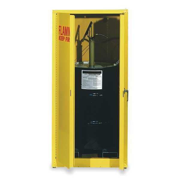 Eagle Mfg Flammables Safety Cabinet, 55 gal, 1 Shelves, Steel, 34 in W x 65 in H x 34 in D, Yellow - 1926X