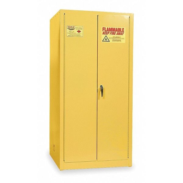 Eagle Mfg Flammables Safety Cabinet, 55 gal, 1 Shelves, Steel, 34 in W x 65 in H x 34 in D, Yellow - 1926X