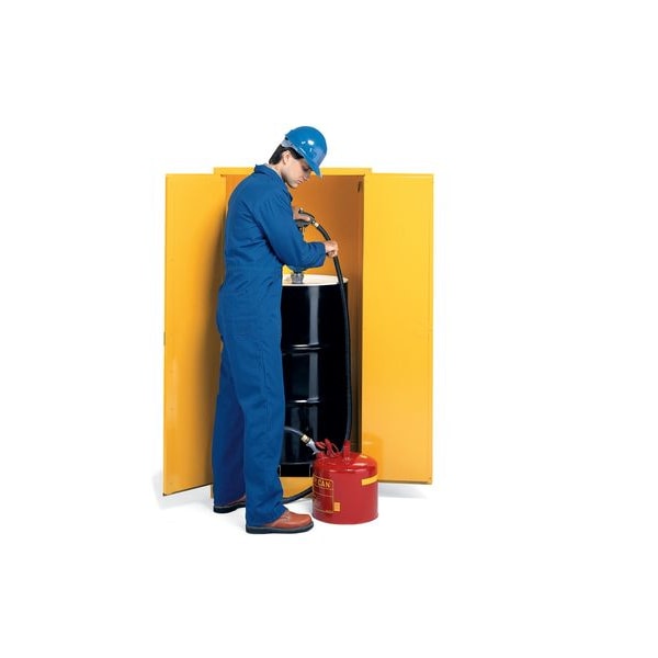 Eagle Mfg Flammables Safety Cabinet, 55 gal, 1 Shelves, Steel, 34 in W x 65 in H x 34 in D, Yellow - 1926X