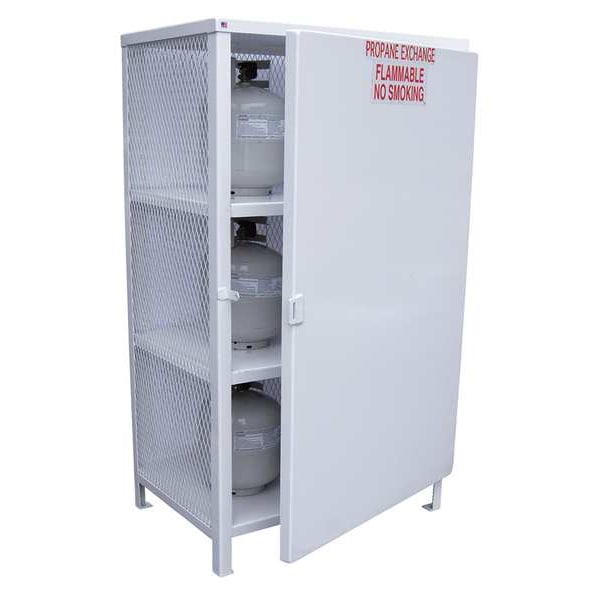 Vestil Gas Cylinder Cabinet, 40 in.W, Capacity 18 - CYL-EX-18-S