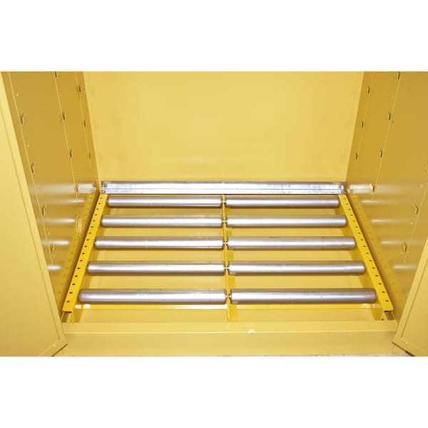 Securall 75 Gallon Flammable Drum Storage Cabinet, Self-Close, Self-Latch Sliding Door, Yellow - V275