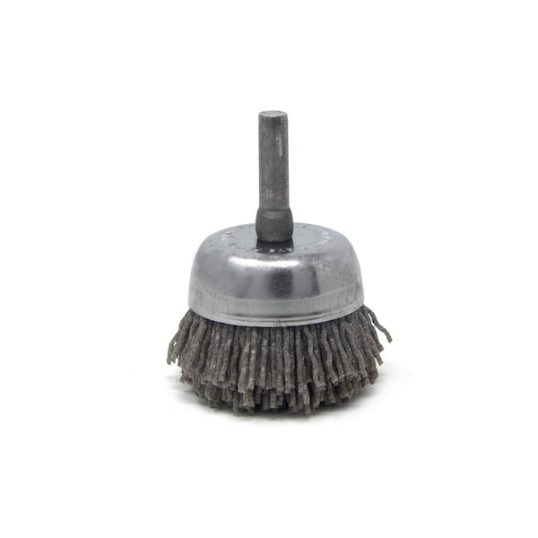 Brush Research Manufacturing BNH16AY80AO 1.750" Small Dia. Cup Brush, 80 Grit Aluminum Oxide, .250" Shank Dia., .500" Trim - BNH16AY80AO