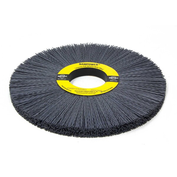 Nampower Brush CW812320SC NAMPOWER Abrasive Wheel Brush, 8" Diameter, 320SC, 2" Arbor Hole, 2.5" Trim Length - CW812320SC