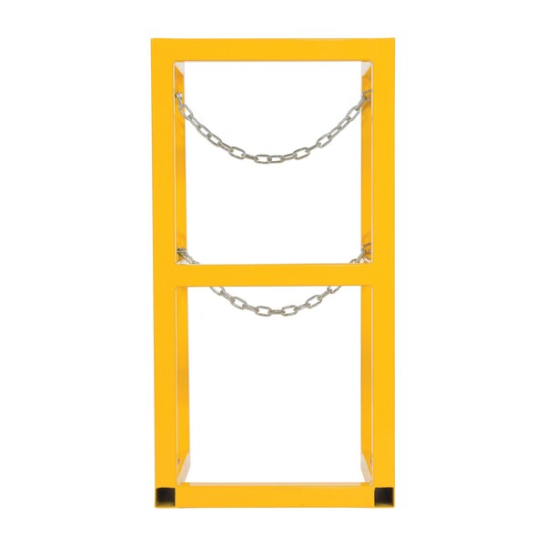 Vestil Yellow Powder Coated Steel Cylinder Barricade Rack Single Cylinder - CYL-FMSR-1