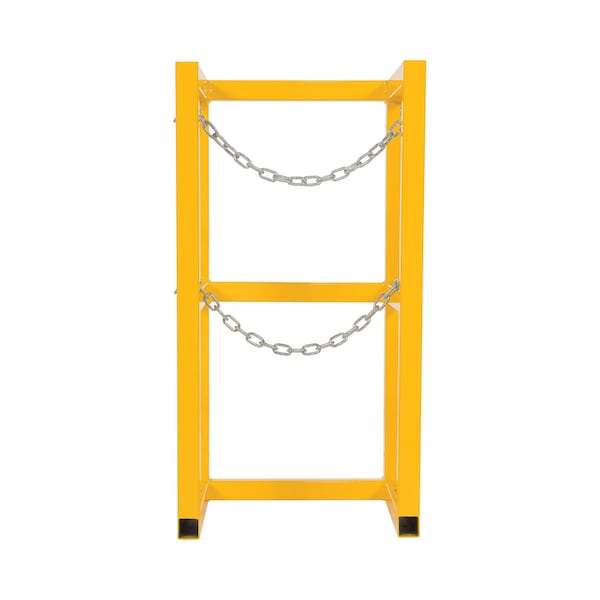 Vestil Yellow Powder Coated Steel Cylinder Barricade Rack Single Cylinder - CYL-FMSR-1