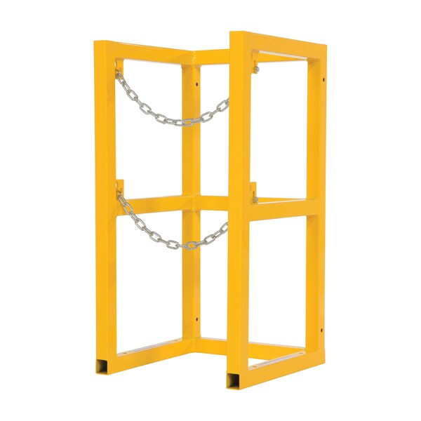 Vestil Yellow Powder Coated Steel Cylinder Barricade Rack Single Cylinder - CYL-FMSR-1