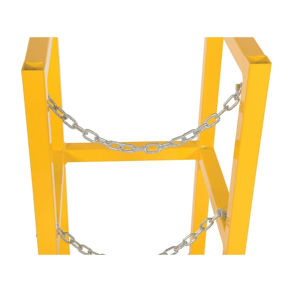 Vestil Yellow Powder Coated Steel Cylinder Barricade Rack Single Cylinder - CYL-FMSR-1