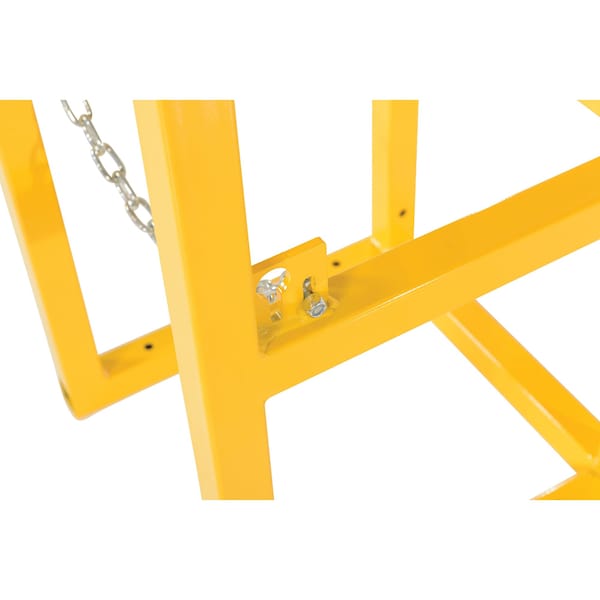 Vestil Yellow Powder Coated Steel Cylinder Barricade Rack Single Cylinder - CYL-FMSR-1