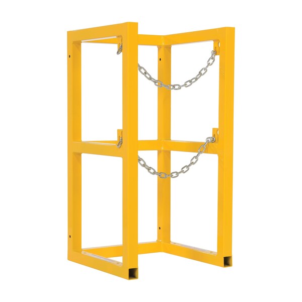 Vestil Yellow Powder Coated Steel Cylinder Barricade Rack Single Cylinder - CYL-FMSR-1