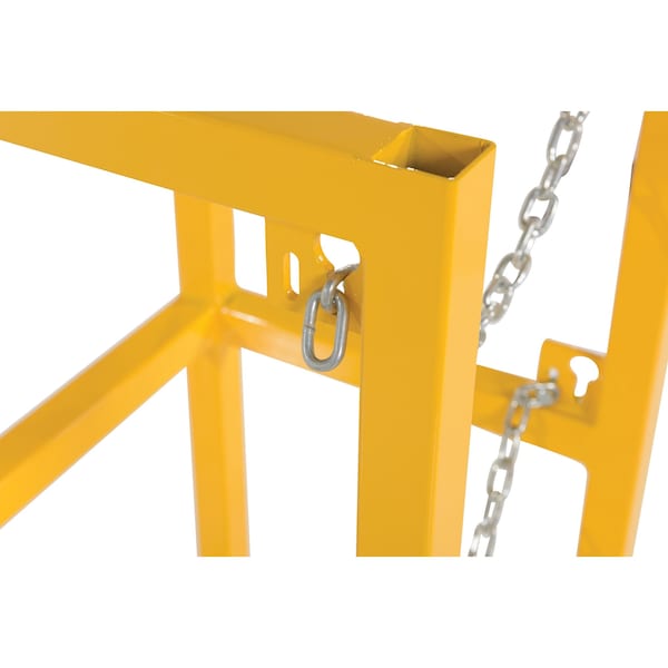 Vestil Yellow Powder Coated Steel Cylinder Barricade Rack Single Cylinder - CYL-FMSR-1