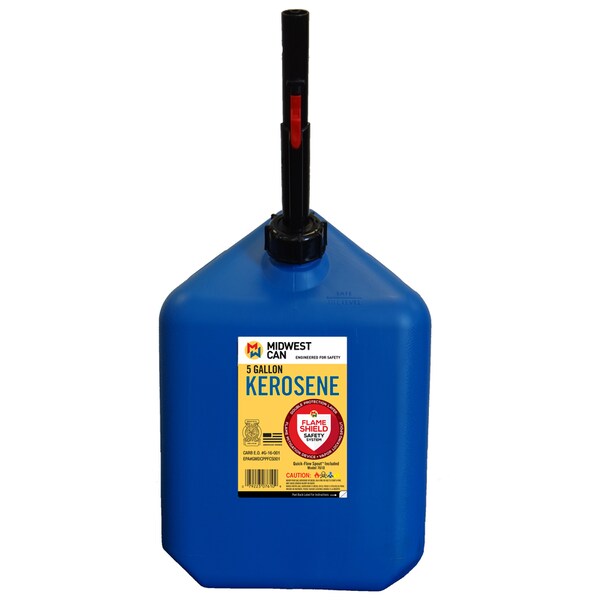 Midwest Can Fuel Can, Plastic, 5 gal, Kerosene - 7610