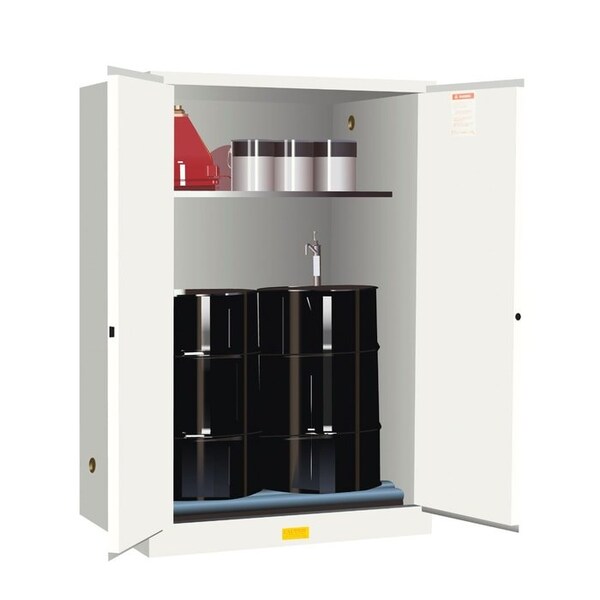 Justrite 60 gal, 1 Shelves, 18-Gauge Steel, 43 in W x 65 in H x 34 in D, white - 899065