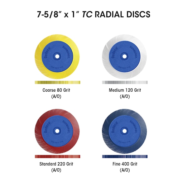 Dedeco SUNBURST 7-5/8'' X 1'' TC BLUE 400 GRIT (A/O) 1/UNIT - 1899