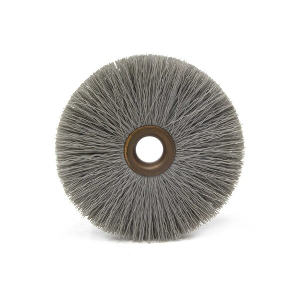 Brush Research Manufacturing CY4600AOF Abrasive Nylon Copper Center Wheel, 4" Dia., 600AO, .625" Arbor Hole, 1.437" Trim - CY4600AOF