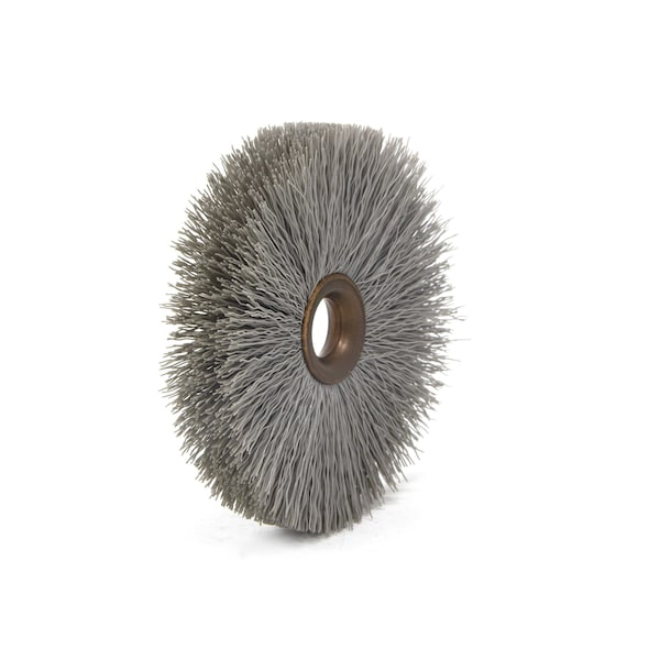 Brush Research Manufacturing CY4600AOF Abrasive Nylon Copper Center Wheel, 4" Dia., 600AO, .625" Arbor Hole, 1.437" Trim - CY4600AOF